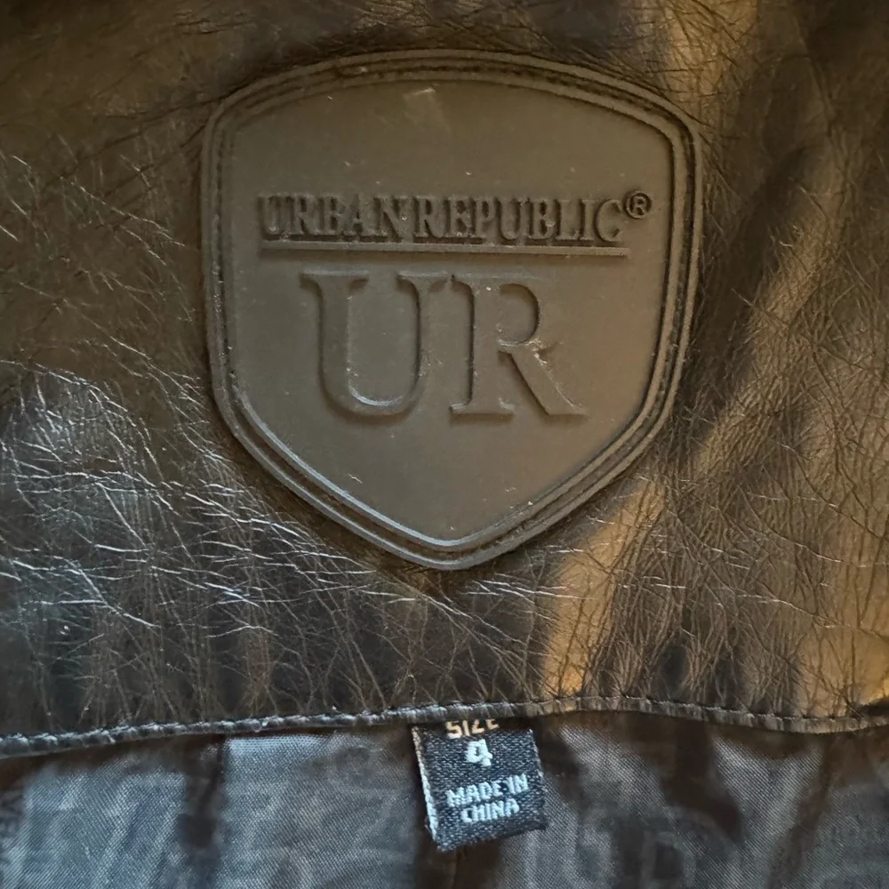 Boys Black Faux Leather Jacket